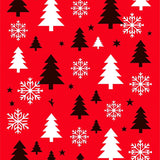 Snowflake Pine with Festive Starburst Motifs(Red)