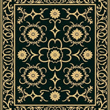 Art Nouveau Inspired Floral Damask with Swirling Vine Motifs(Black)