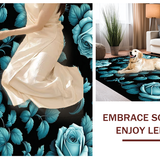 Lush Floral Motif with Depth(Blue)