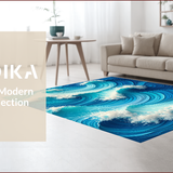 Ocean Blue Waves Non Slip Mat(Blue)