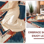 Ultra Soft Area Rug, Non Slip, Stain Resistant, Washable Area Rugs for Living Room, Bedroom, Soft Vintage Southwestern Reading Nook(Red) - ODIKA