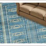 Eclectic Geometric Blue Beige Harmony(Blue)