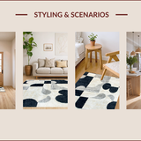 Abstract Geometric Ivory Black High Traffic(Beige)
