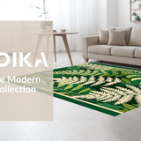 Vibrant Botanical Abstract Motif(Green)