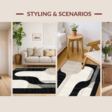 Artful Black and Beige Fluid Motion(Beige)