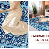 Rustic Natural Blue Patterned Decor(Blue)