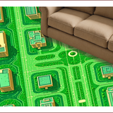 Bright Urban Design Kids Playmat for Interactive Learning(Green)