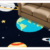 Ultra Soft Area Rug, Non Slip, Stain Resistant, Washable Area Rugs for Living Room, Bedroom, Outer Space Kids Rug(Black) - ODIKA