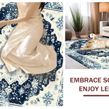 Artful Cream and Navy Trellis(Blue)