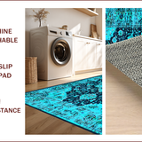 Vibrant Floral Medallion Trellis(Blue)