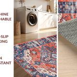 Artisanal Coral Red Symmetrical Motif(Red)