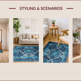 Charming Distressed Blue Motif(Blue)