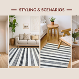 Artisan Stripe Vision with Graphic Patterned Bands and Sleek Divisions(Beige)