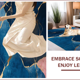 Artistic Gold Foil Geometric Print(Blue)