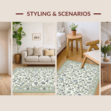 Contemporary Light Green Flourish(Ivory)