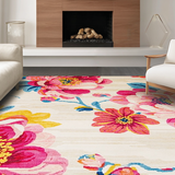 Artful Multicolor Dahlia Design(Ivory)