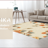 Modern Floral Patchwork Jute(Beige)