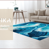 Ocean Blue Wave Poolside Entryway Mat(Blue)