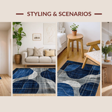 Minimalist Gray Blue Linear Composition(Blue)