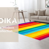 Abstract Rainbow Tiled Design(Red)