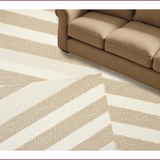 Ultra Soft Area Rug, Non Slip, Stain Resistant, Washable Area Rugs for Living Room, Bedroom, Handmade Chevron Wool(Beige) - ODIKA