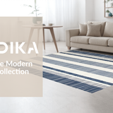Modern Earth Tone Striped Visual Appeal(Blue)