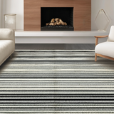 Midnight Echo Black & White Abstract Striped Design(Black)