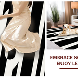 Trendy Geometric Monochrome Arrangement(Black)