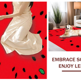 Whimsical Citrus Patterned Mat(Red)