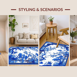 Charming Blue and Beige Medallion Style(Blue)