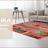 Ultra Soft Area Rug, Non Slip, Stain Resistant, Washable Area Rugs for Living Room, Bedroom, Western Cactus Boot Shaped(Pink) - ODIKA
