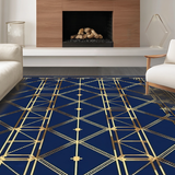 Navy Blue Elegance with Bold Shapes(Blue)