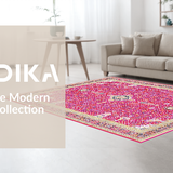 Contemporary Floral Motif with Gold(Red)