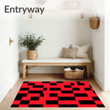 Vintage Grid with Retro Check Style(Red)