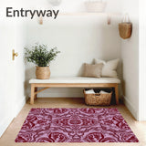 Textured Botanical Floral Vine Paisley Elegant Sophisticated(Pink)