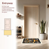 Witchy Black Kitchen Runner(Orange)