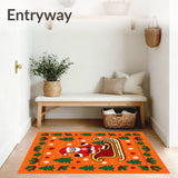 Santa Claus Festive Sleigh with Holiday Accents(Orange)