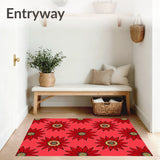 Poinsettia Bloom Medallion Design Fuzzy Accent(Red)