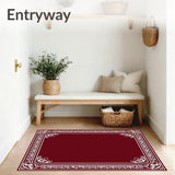 Art Snowberry Lattice with Stylized Ferns and Curved Festive Motifs(Red)