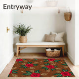 Festive Yuletide with Stylized Winter Florals(Brown)
