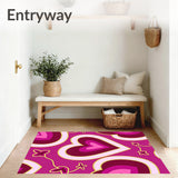Modern Interlocking Rose Mosaic with Abstract Petal Forms(Pink)