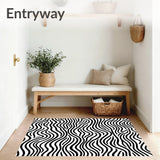 Abstract Monochrome Wave Stripe Design with Artistic Curves(Black)