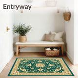 Oriental Damask with Classic Paisley Scrollwork Design(Teal)