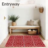 Festive Nordic Snowflake Trellis Modern Holiday Motif(Red)