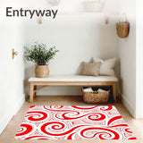 Modern Abstract Swirl Design with Artistic Crimson Waves(Red)