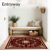 Art Fan Motif with Radiant Metallic Detailing(Red)