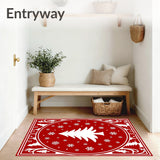 Festive Evergreen Snowfall Decorative Accent(Red)