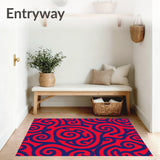 Modern Swirl Mosaic with Abstract Spiral Motifs and Artistic Accents(Red)