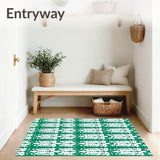 Modern Festivity Dots with Interlocking Snow Capped Tree Silhouettes(Green)