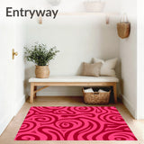 Vibrant Spiral Swirl Design with Dynamic Curves and Flowing Motifs(Pink)
